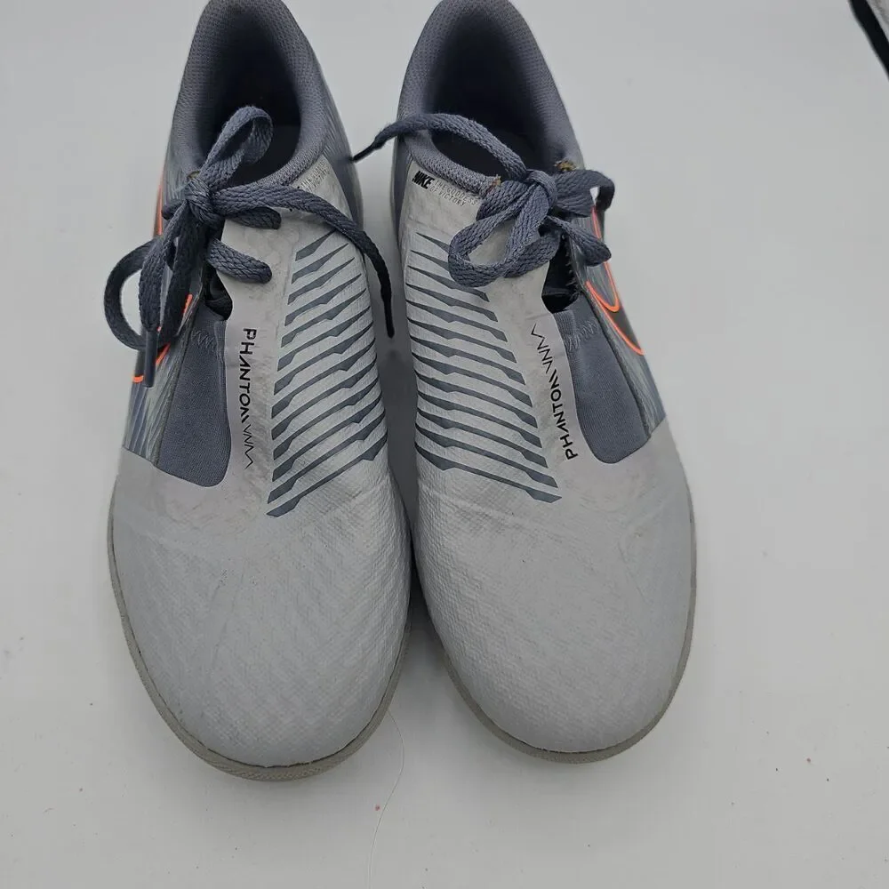 Nike Phantom Venom Indoor Gray Orange LaceUp Soccer Cleats Shoes 3.5Y